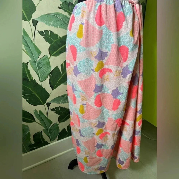 America & Beyond Cotton Candy One shoulder Maxi Dress M Spring Summer Long - Picture 8 of 11